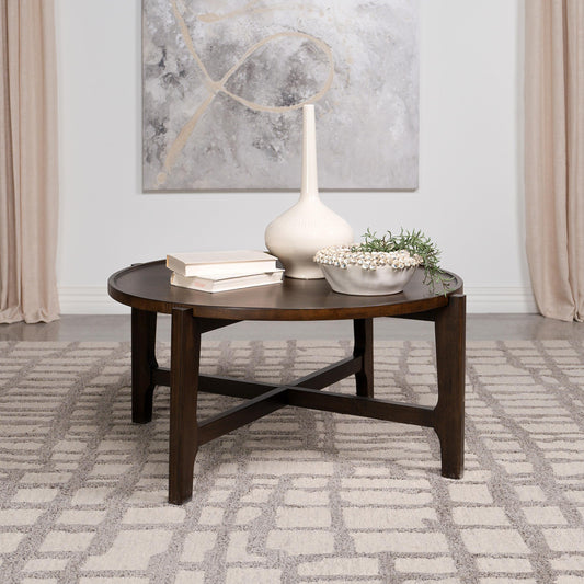 Cota Coffee Table in Dark Brown - Coaster Furniture