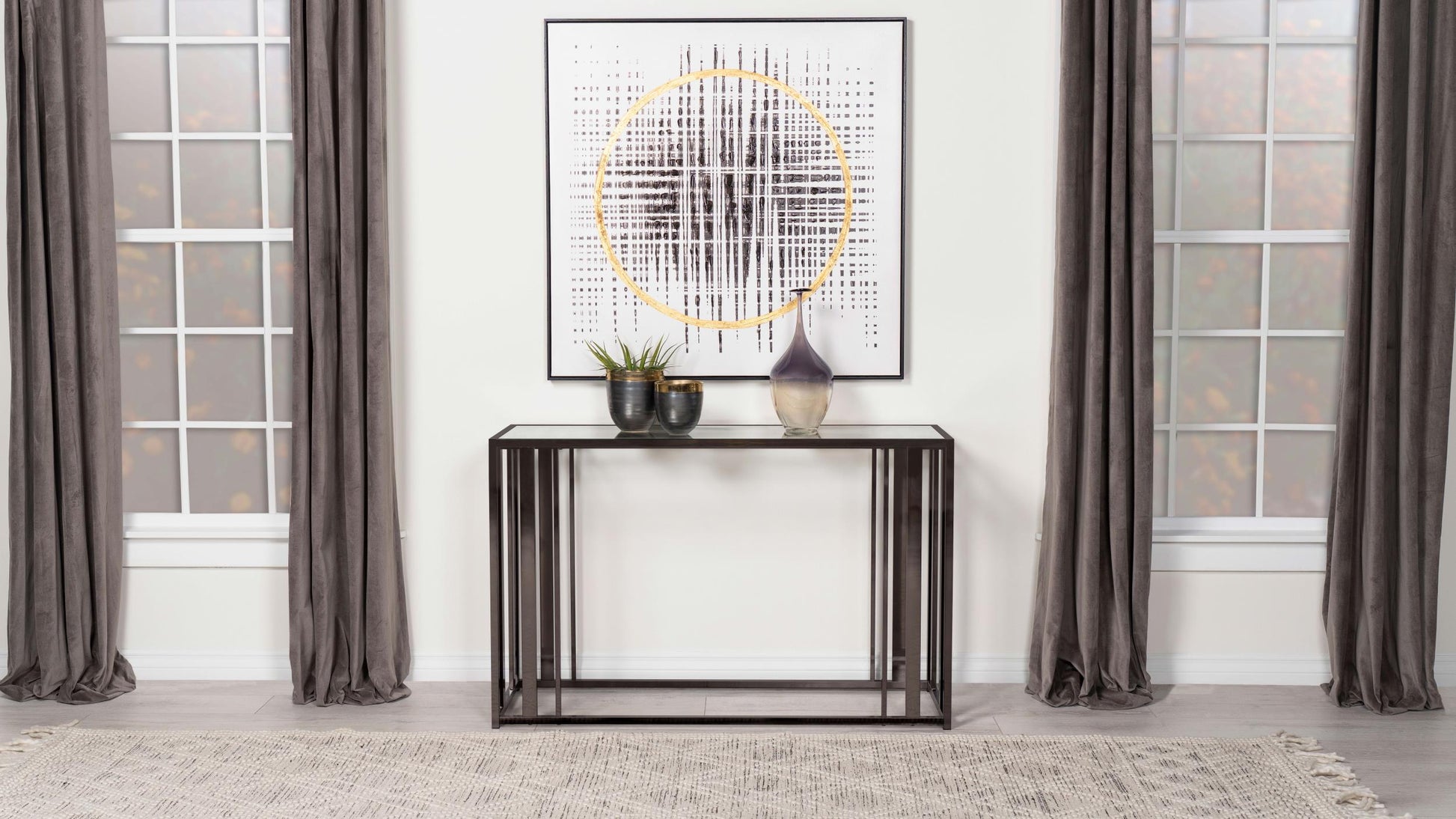 Adri Sofa Table - Black Nickel
