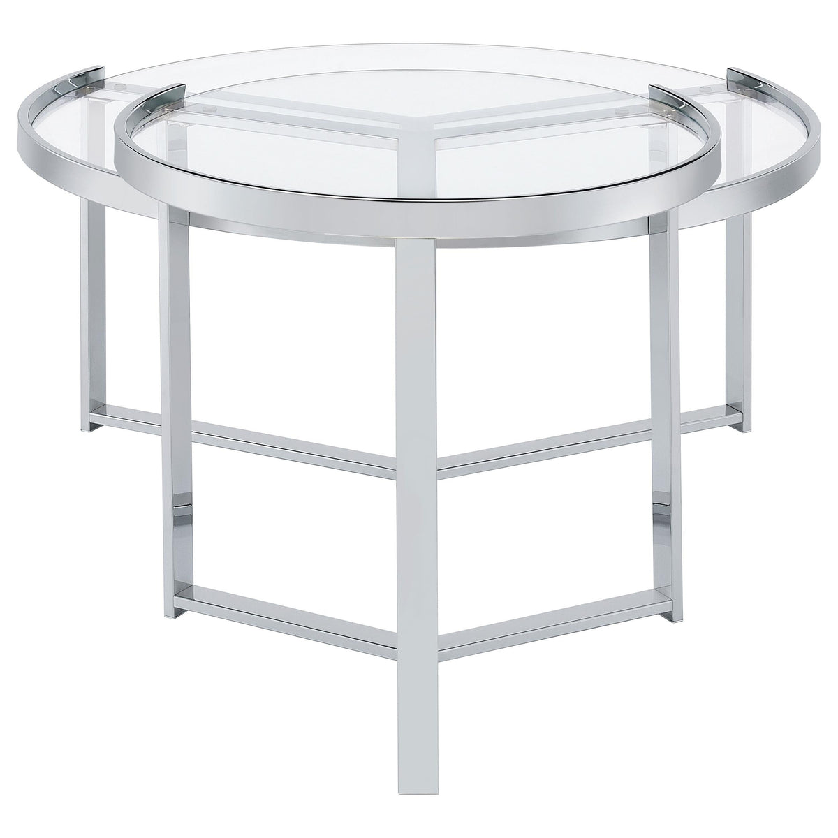Delia 2-Piece Nesting Coffee Table in Chrome - Coaster Furniture