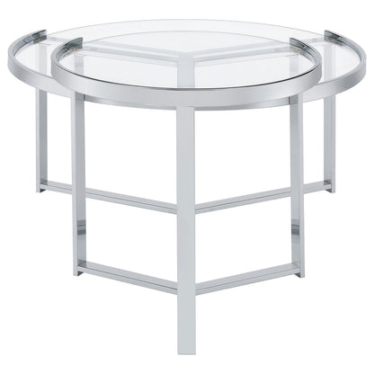 Delia 2-Piece Nesting Coffee Table in Chrome - Coaster Furniture