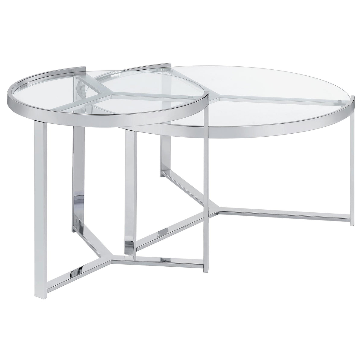 Delia 2-Piece Nesting Coffee Table in Chrome - Coaster Furniture