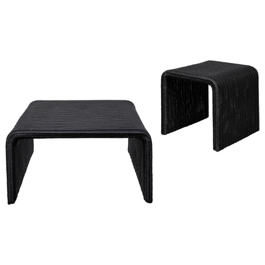 Cahya Coffee Table 2-Piece Set in Black - Coaster Furniture