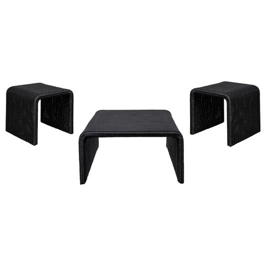 Cahya Coffee Table 3-Piece Set in Black - Coaster Furniture
