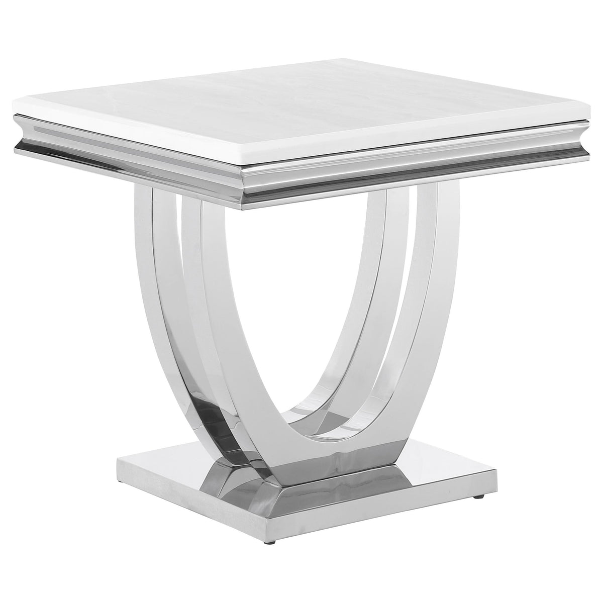 Kerwin End Table in White Marble - Coaster Furniture