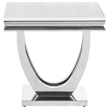 Kerwin End Table in White Marble - Coaster Furniture