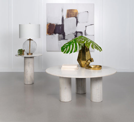 Astoria Coffee Table 2 Set in White - Coaster Furniture
