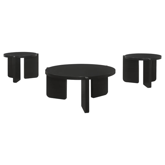 Cordova Coffee Table 3-Piece Set in Black - Coaster Furniture