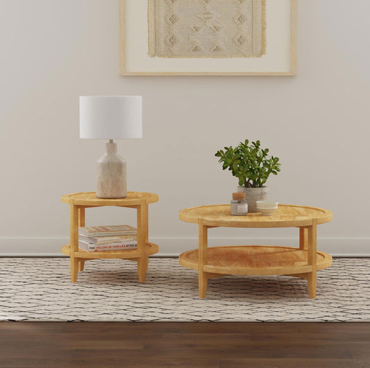 Camillo Coffee Table 2-Piece Set in Maple - Coaster Furniture