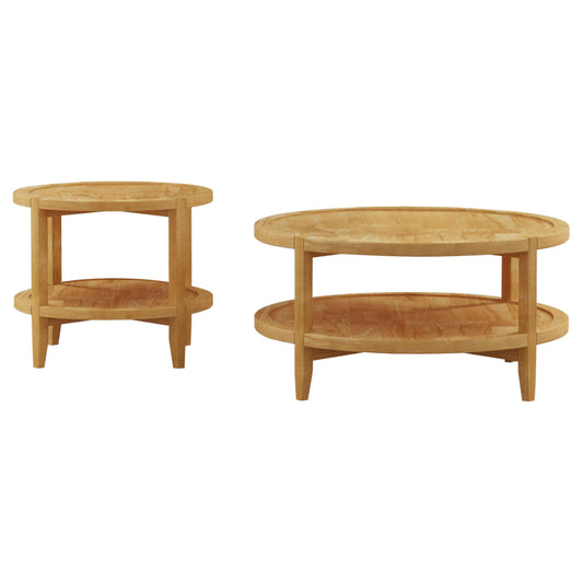 Camillo Coffee Table 2-Piece Set in Maple - Coaster Furniture