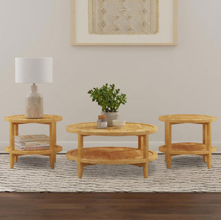 Camillo Coffee Table 3-Piece Set in Maple - Coaster Furniture