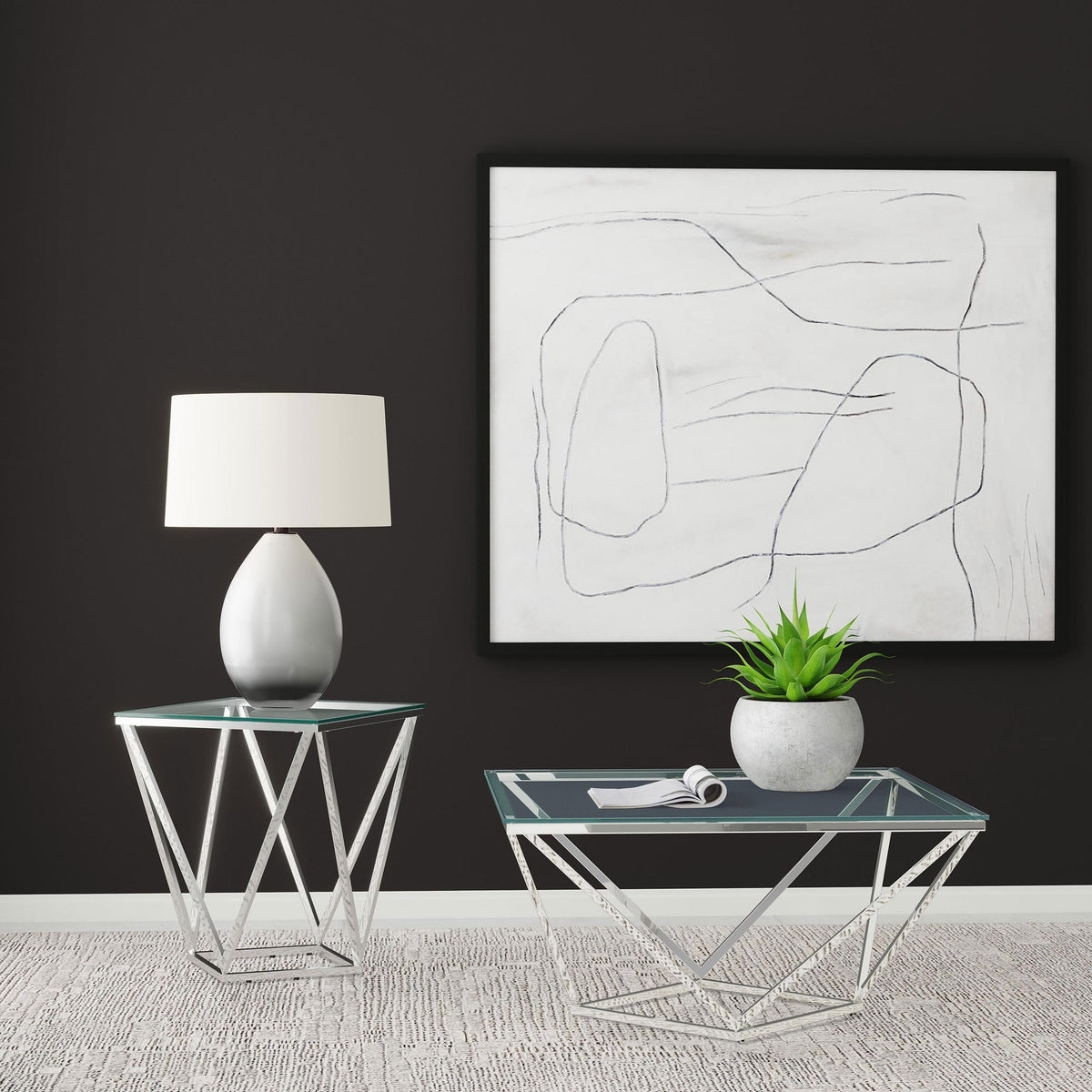 Brittania End Table in Nickel - Coaster Furniture