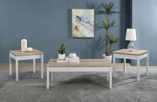 Stacie Coffee Table 3-Piece Set in Distressed Pine - Coaster Furniture
