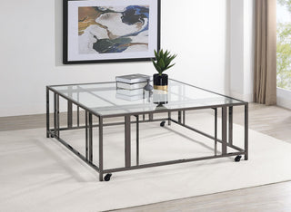 Adri Coffee Table in Black Nickel - Coaster Furniture