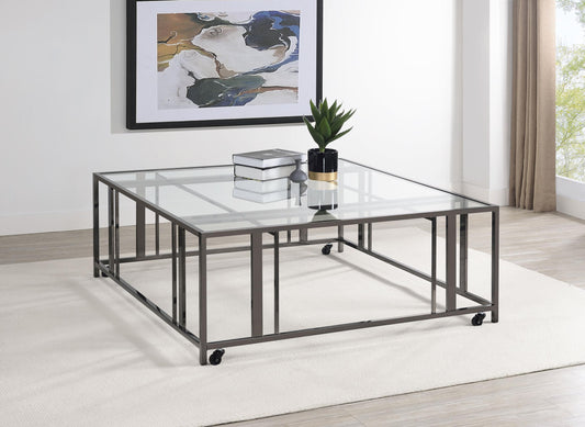 Adri Coffee Table in Black Nickel - Coaster Furniture