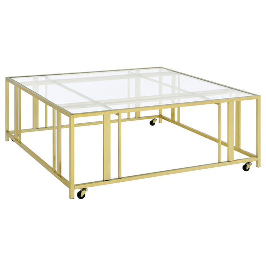 Adri Coffee Table in Matte Brass - Coaster Furniture