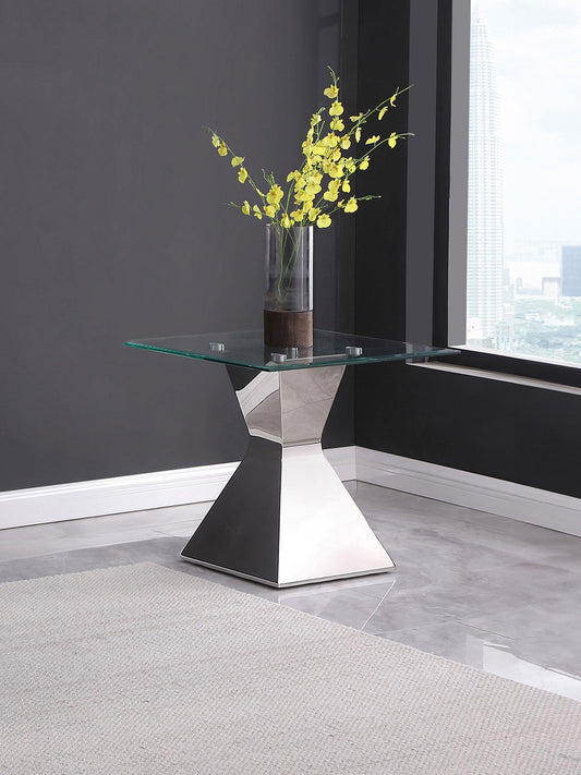 Jenny End Table in Polished Stainless Steel - Coaster Furniture