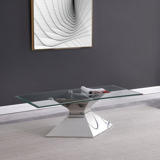 Jenny Coffee Table in Polished Stainless Steel - Coaster Furniture