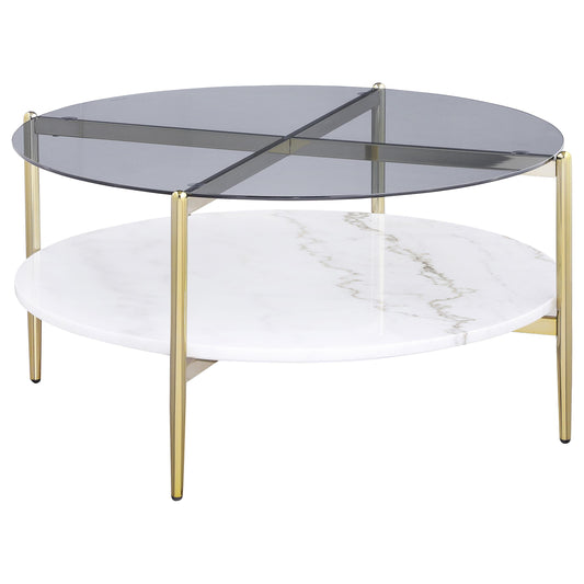 Jonelle Coffee Table in White Marble - Coaster Furniture