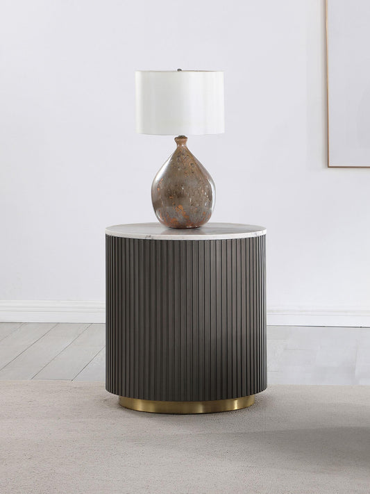 Jason End Table in White Marble - Coaster Furniture