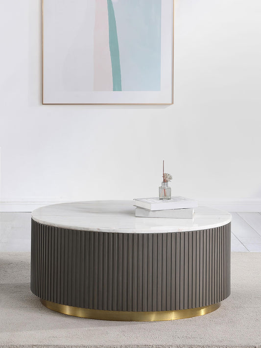 Jason Coffee Table in White Marble - Coaster Furniture