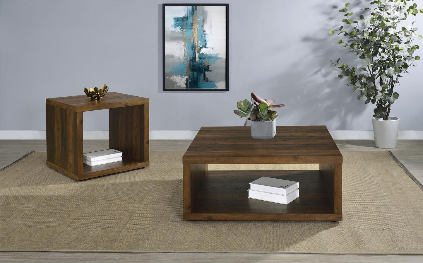 Frisco Coffee Table 2-Piece Set - Dark Pine