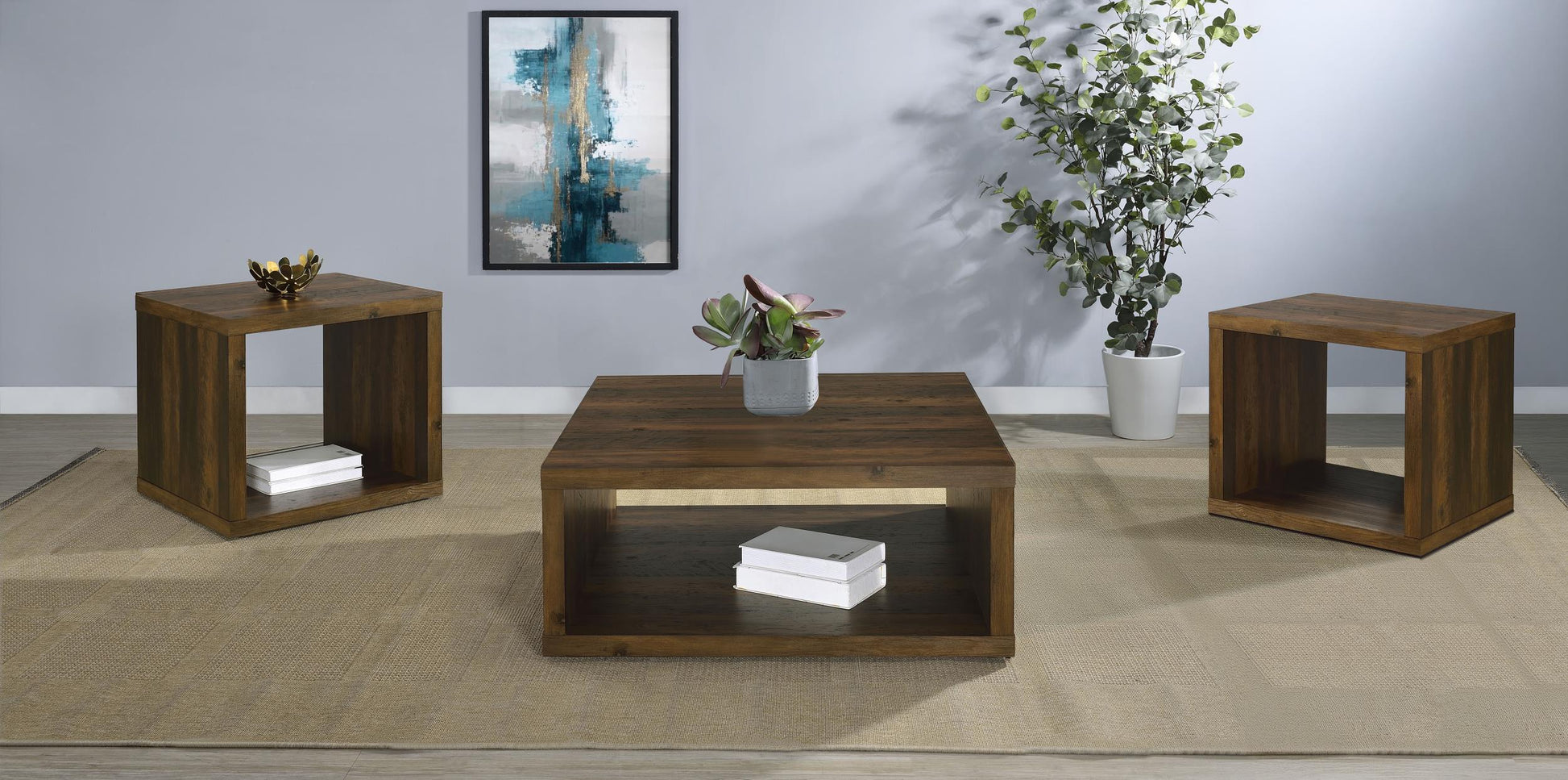 Frisco Coffee Table 3-Piece Set - Dark Pine