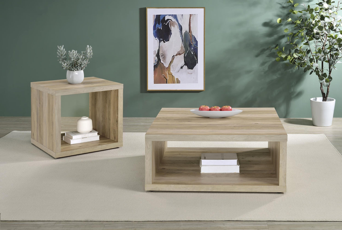 Frisco Coffee Table 2-Piece Set - Distressed Pine