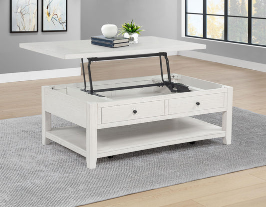 Payne Coffee Table in Distressed White - Coaster Furniture