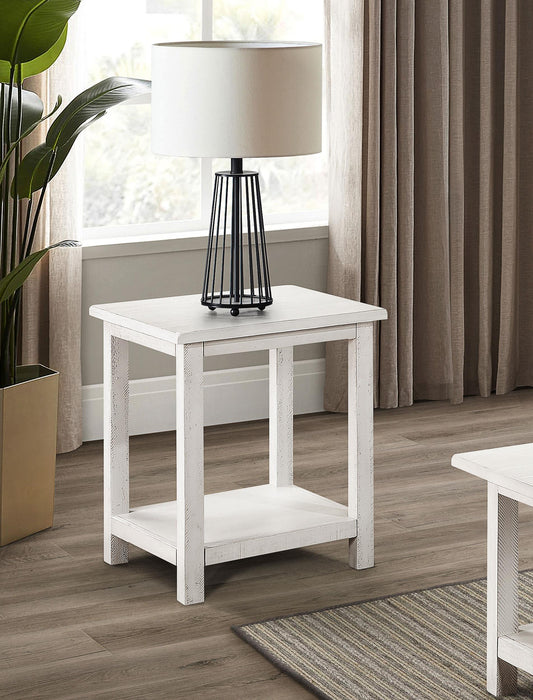Payne End Table in Distressed White - Coaster Furniture