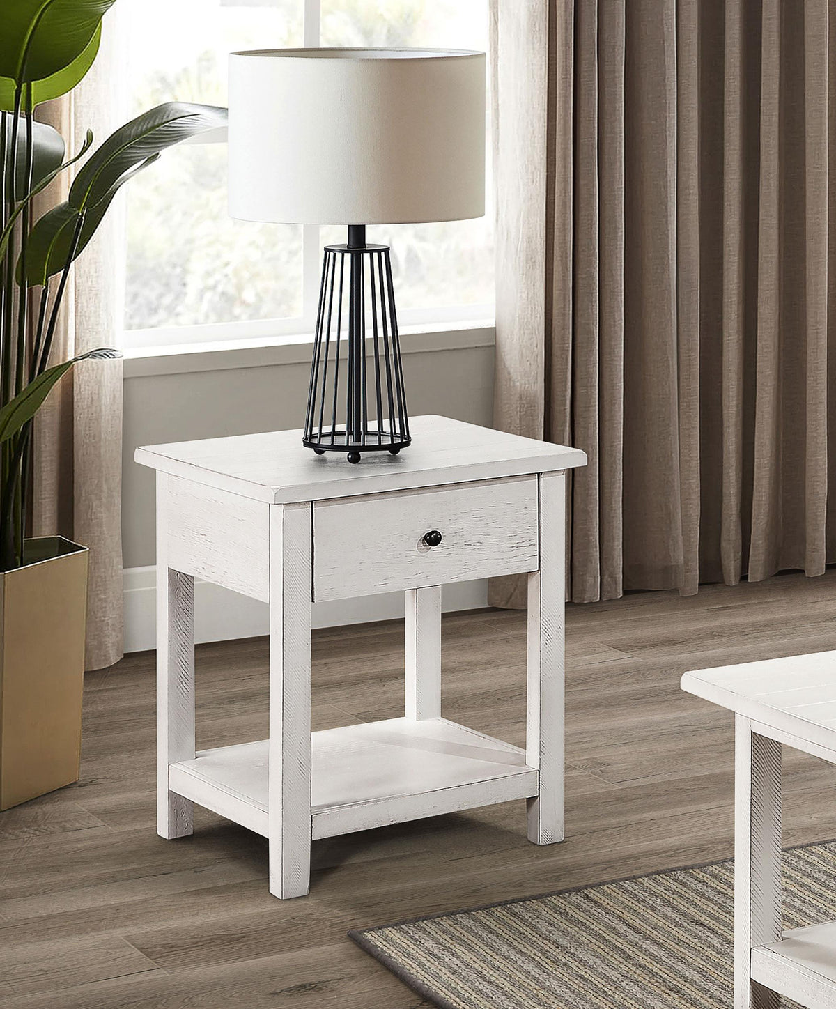 Payne End Table in Distressed White - Coaster Furniture