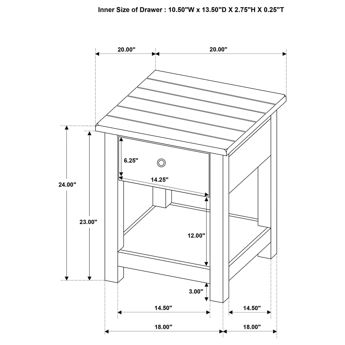 Payne End Table in Distressed White - Coaster Furniture
