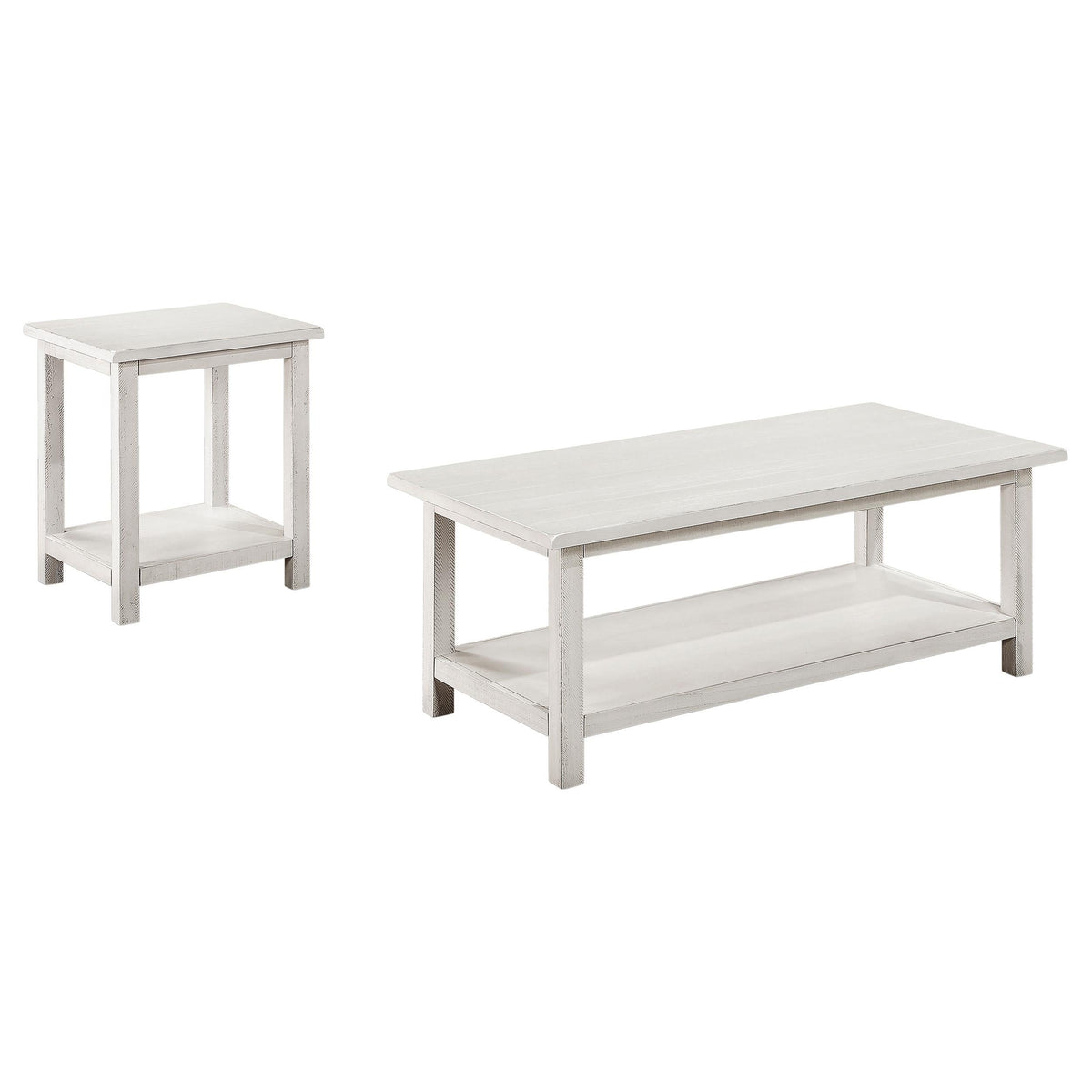 Payne Coffee Table 2-Piece Set in Distressed White - Coaster Furniture
