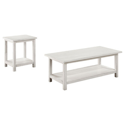 Payne Coffee Table 2-Piece Set in Distressed White - Coaster Furniture