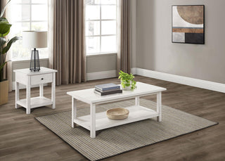 Payne Coffee Table 2-Piece Set in Distressed White - Coaster Furniture