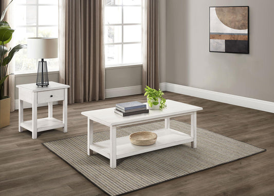 Payne Coffee Table 2-Piece Set in Distressed White - Coaster Furniture