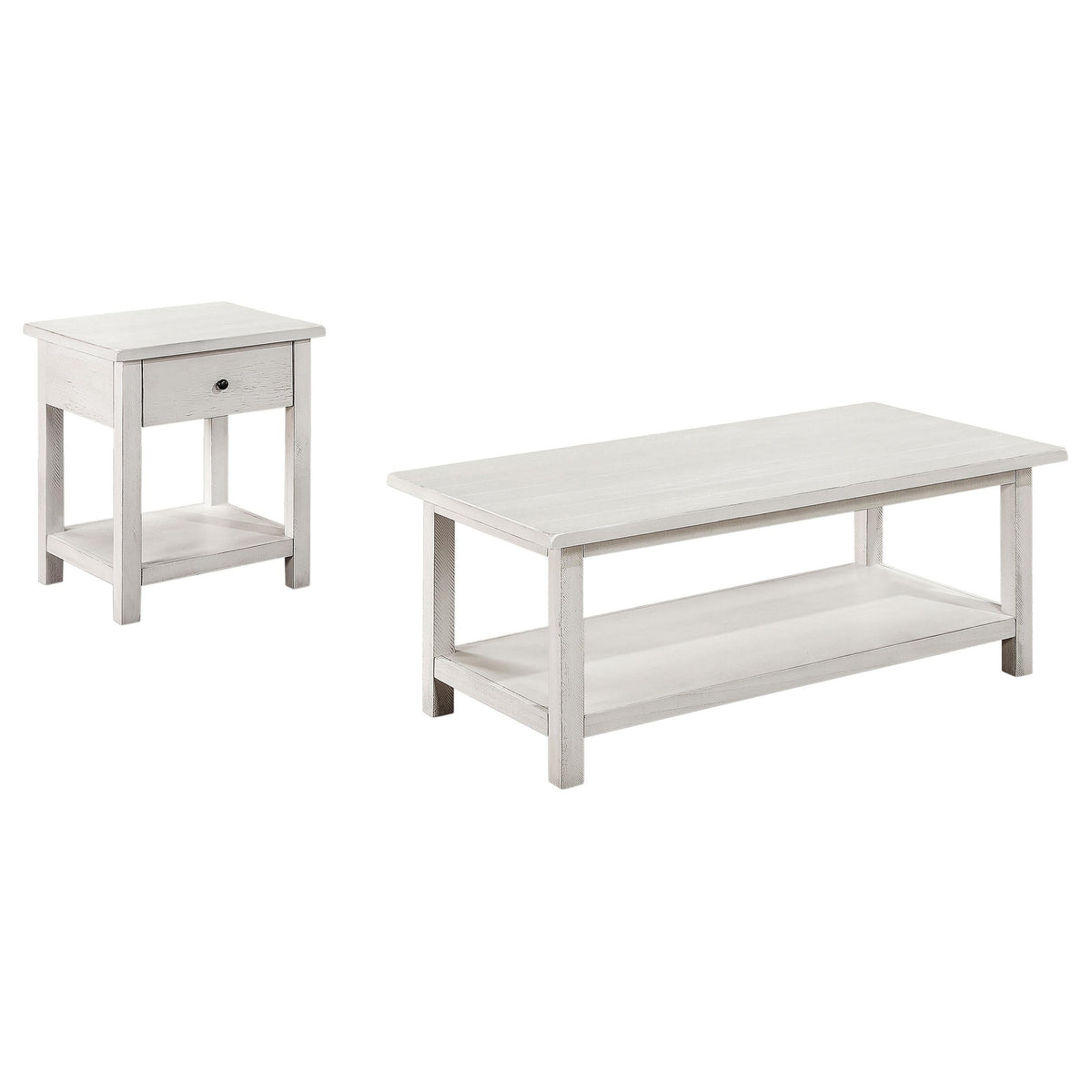 Payne Coffee Table 2-Piece Set in Distressed White - Coaster Furniture