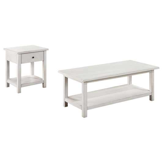 Payne Coffee Table 2-Piece Set in Distressed White - Coaster Furniture