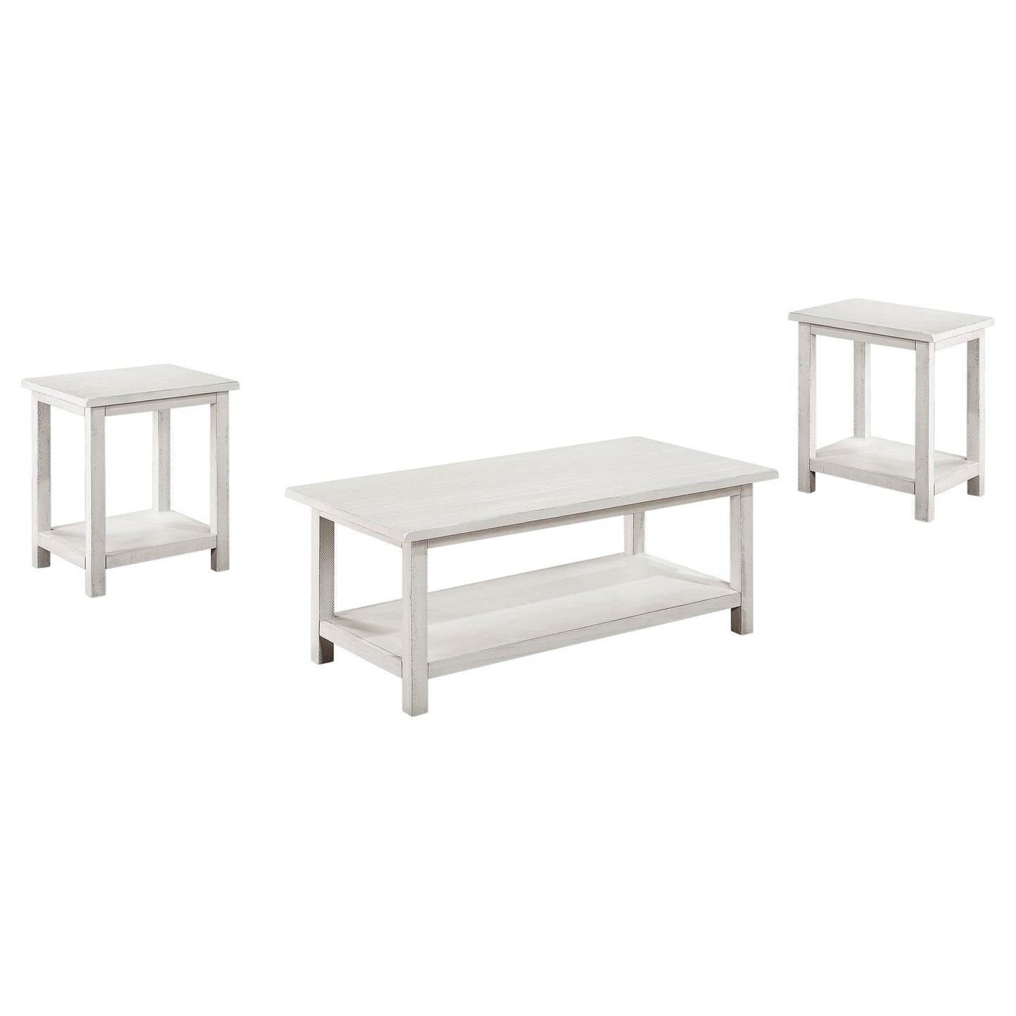Payne Coffee Table 3-Piece Set in Distressed White - Coaster Furniture