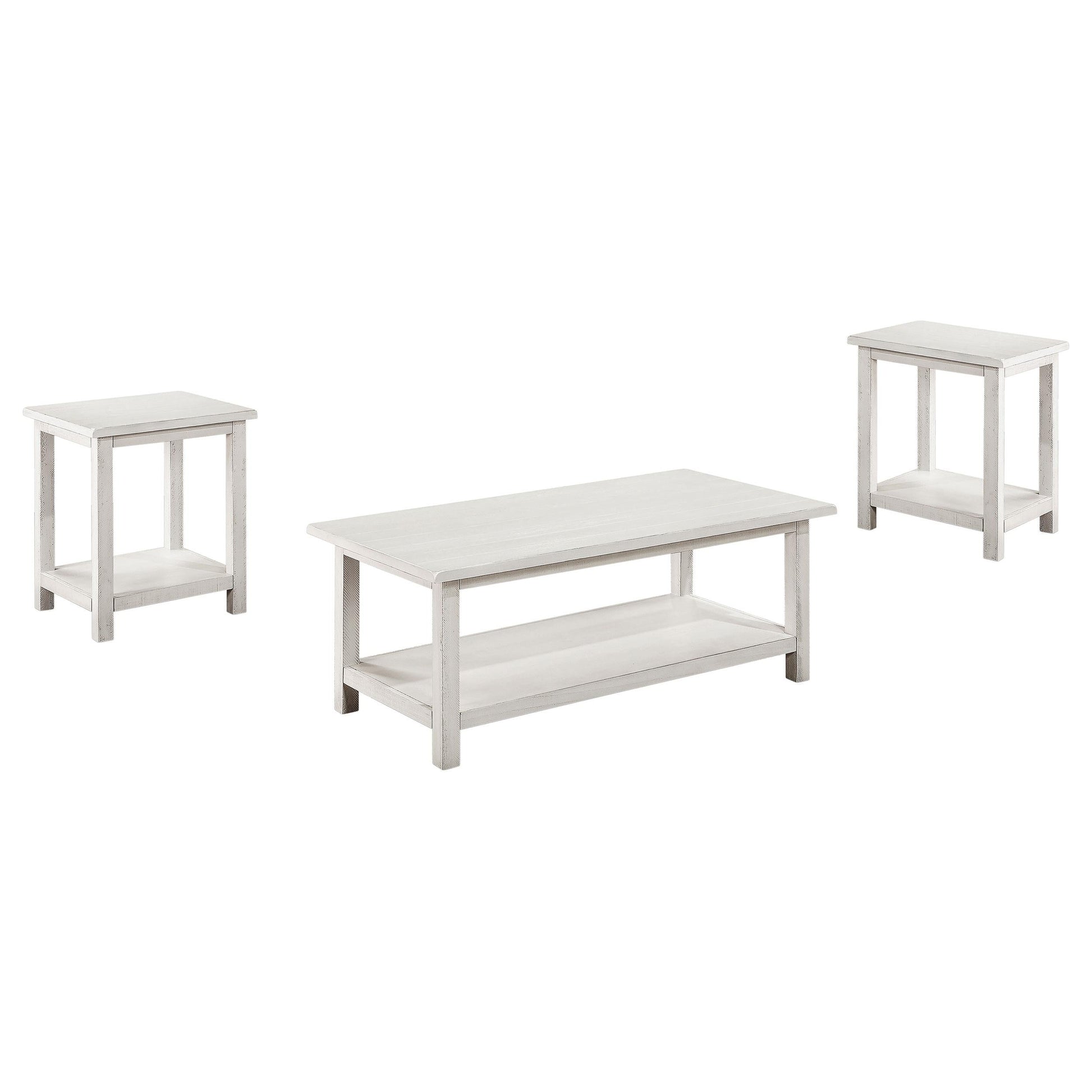 Payne Coffee Table 3-Piece Set in Distressed White - Coaster Furniture