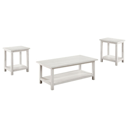 Payne Coffee Table 3-Piece Set in Distressed White - Coaster Furniture