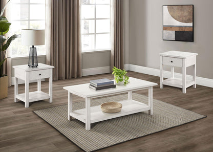 Payne Coffee Table 3-Piece Set in Distressed White - Coaster Furniture