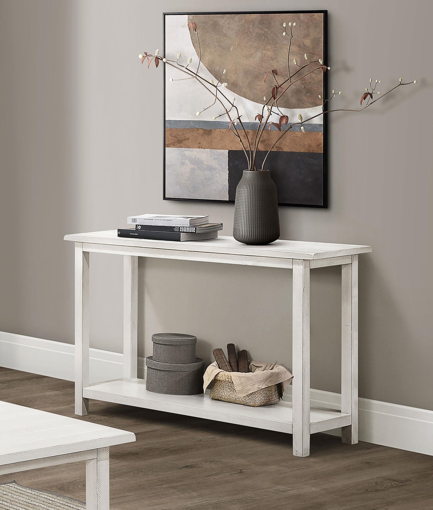 Payne Console Table - Distressed White