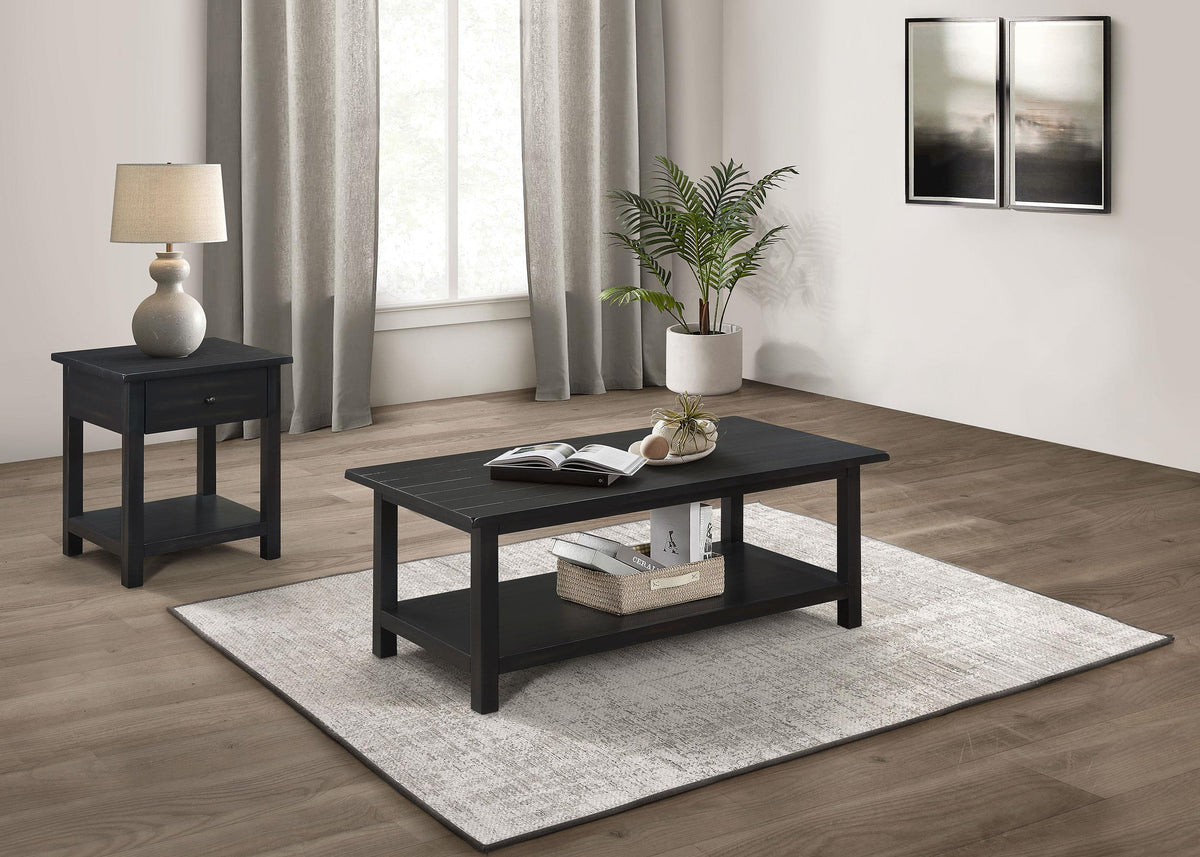 Payne Coffee Table 2-Piece Set in Distressed Java - Coaster Furniture