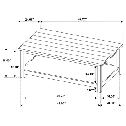 Payne Coffee Table in Distressed Java - Coaster Furniture
