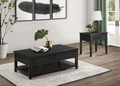 Concord Coffee Table 2-Piece Set in Distressed Java - Coaster Furniture