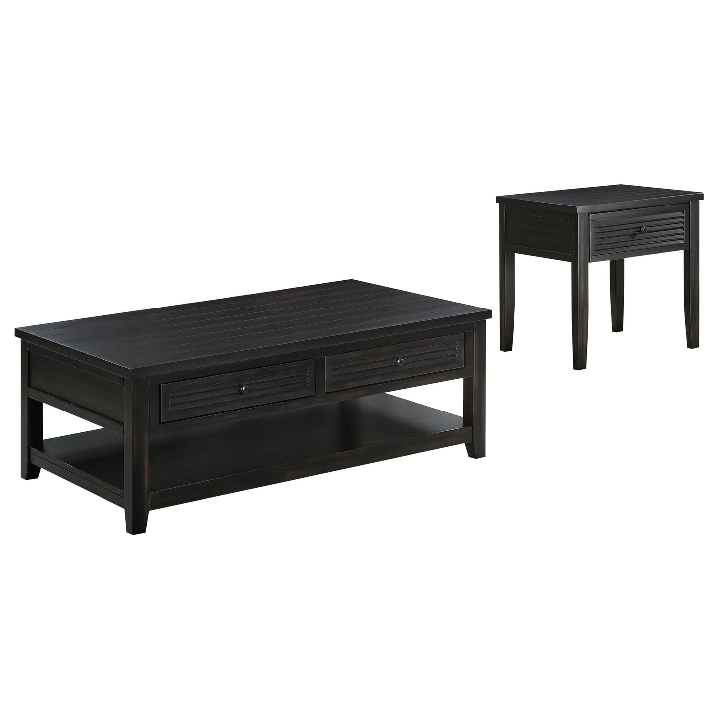 Concord Coffee Table 2-Piece Set in Distressed Java - Coaster Furniture