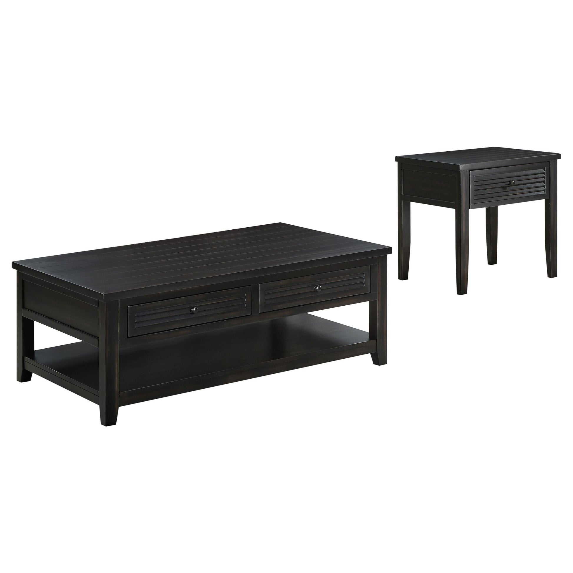 Concord Coffee Table 2-Piece Set in Distressed Java - Coaster Furniture