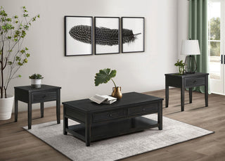 Concord Coffee Table 3-Piece Set in Distressed Java - Coaster Furniture