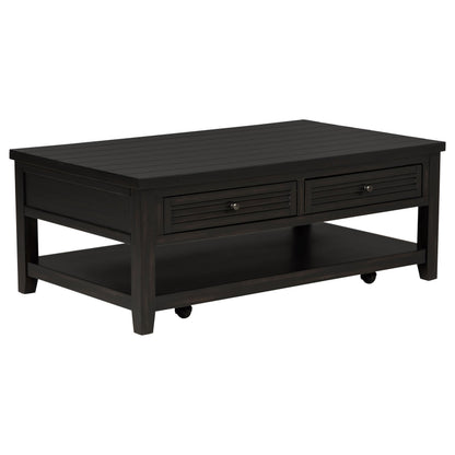 Concord Coffee Table 3-Piece Set in Distressed Java - Coaster Furniture