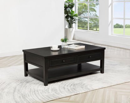 Concord Coffee Table in Distressed Java - Coaster Furniture
